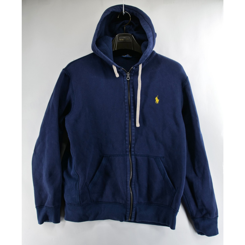 Polo Ralph Lauren Adult Large Waffle Thermal Pullover Hoodie Mens Dark Blue - Picture 1 of 9